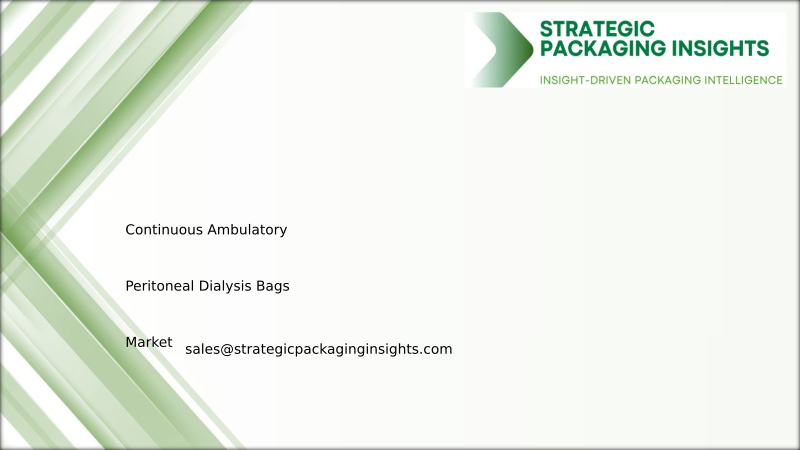 Continuous Ambulatory Peritoneal Dialysis Bags Market Size, Future Growth and Forecast 2034