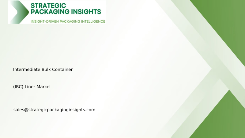 Intermediate Bulk Container (IBC) Liner Market Size, Future Growth and Forecast 2034