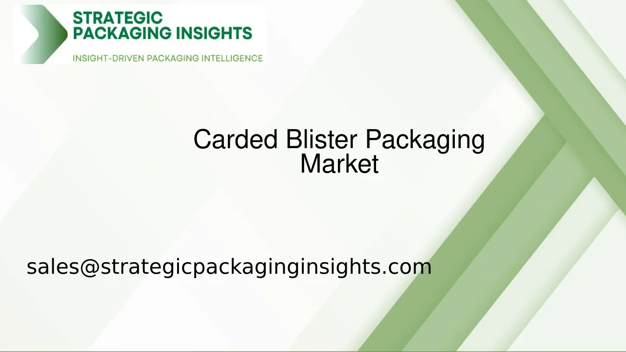 Carded Blister Packaging Market Size, Future Growth and Forecast 2033