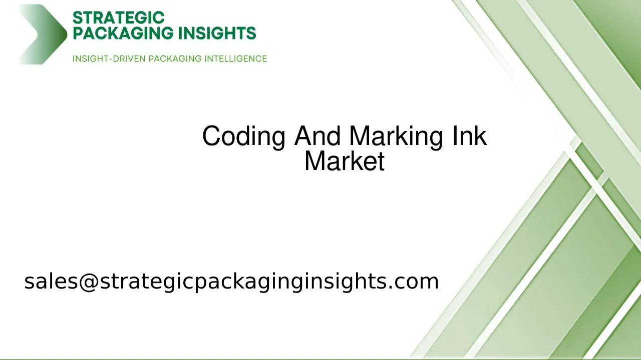Coding And Marking Ink Market Size, Future Growth and Forecast 2033
