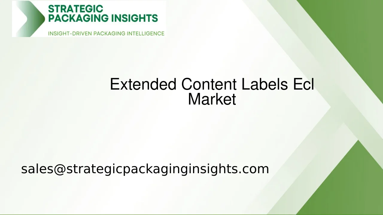 Extended Content Labels Ecl Market Size, Future Growth and Forecast 2033