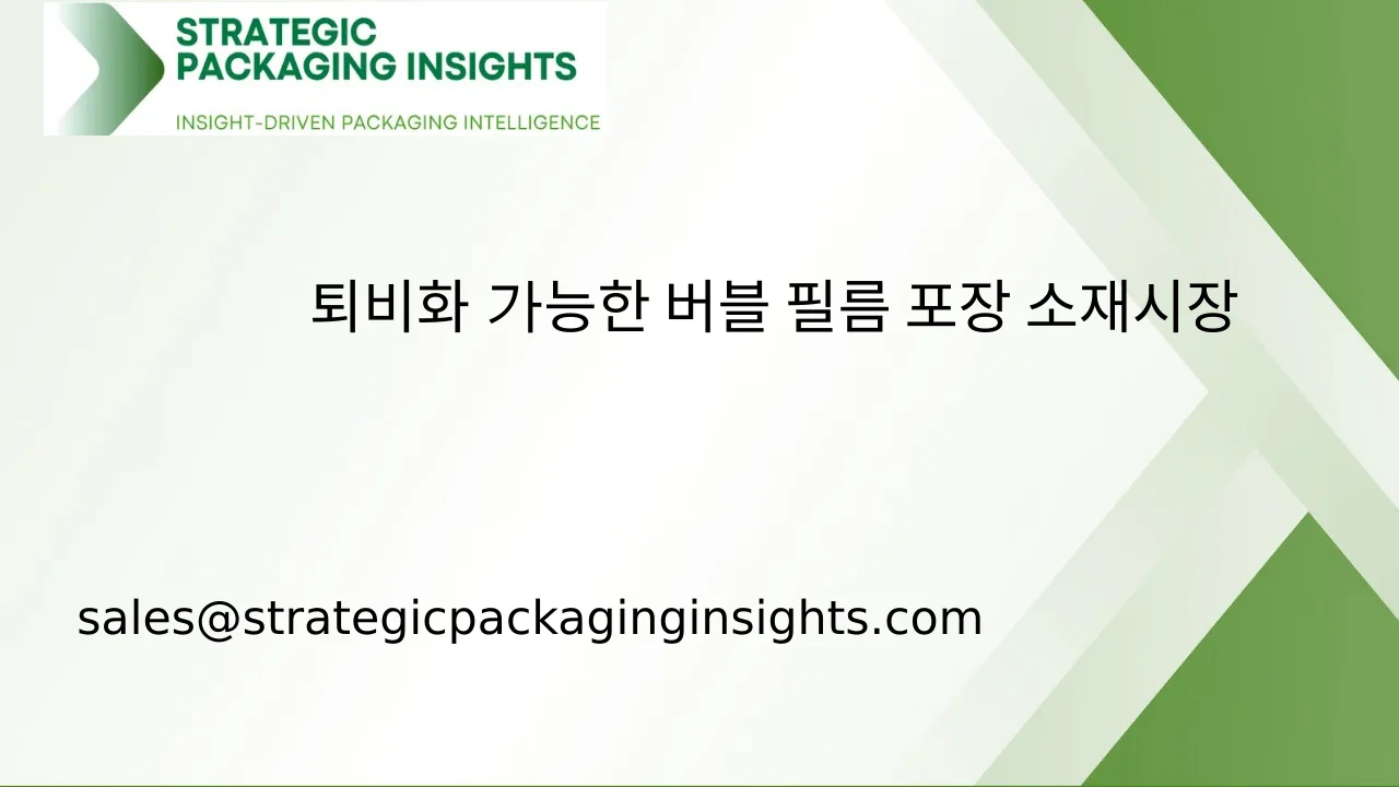 퇴비화 가능한 버블 필름 포장 소재 시장 규모, 미래 성장 및 예측 2033
