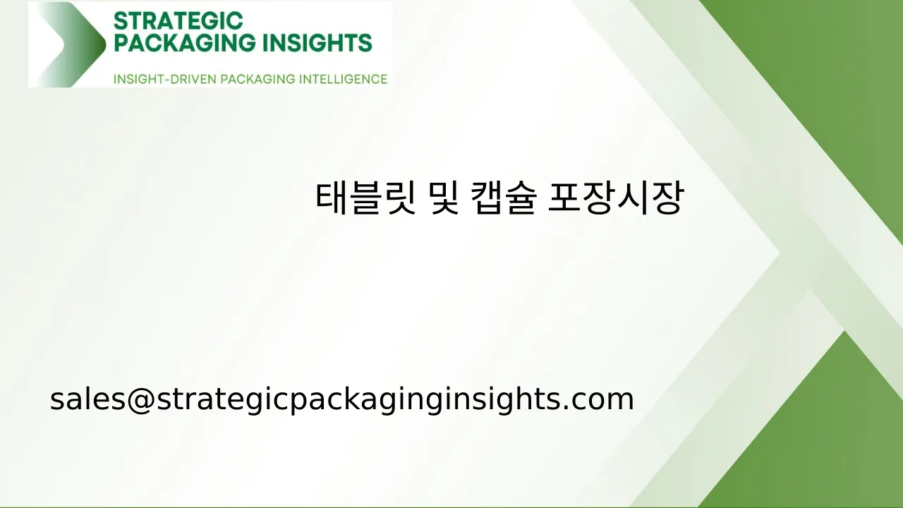 태블릿 및 캡슐 포장 시장 규모, 미래 성장 및 예측 2033