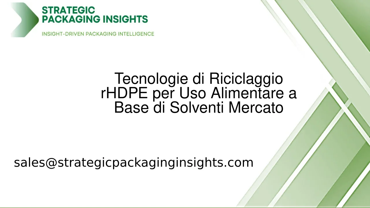Dimensioni del Mercato delle Tecnologie di Riciclaggio rHDPE per Uso Alimentare a Base di Solventi, Crescita Futura e Previsioni 2033