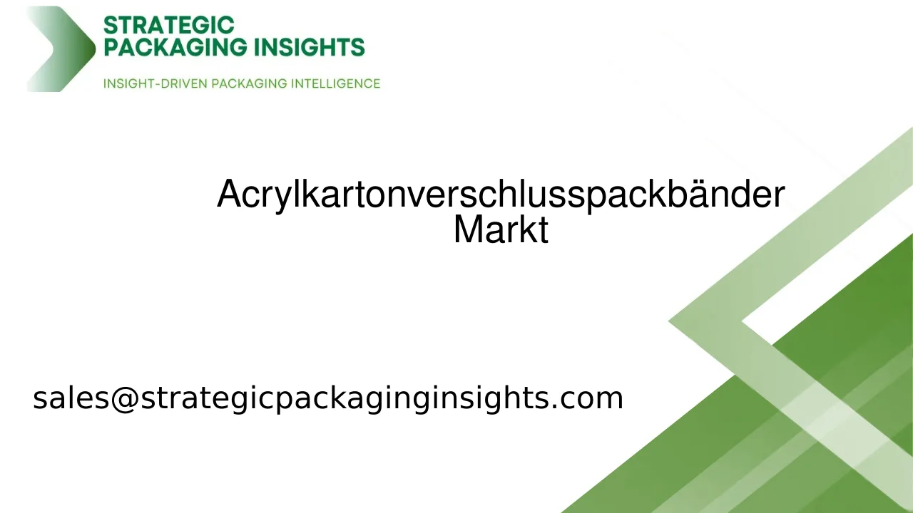 Marktgröße für Acrylkartonverschlusspackbänder, zukünftiges Wachstum und Prognose 2033