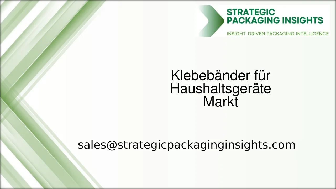 Marktgröße für Klebebänder für Haushaltsgeräte, zukünftiges Wachstum und Prognose 2033