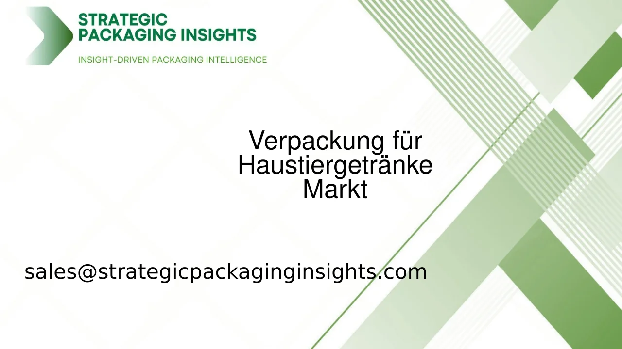 Marktgröße für Verpackung von Haustiergetränken, zukünftiges Wachstum und Prognose 2033