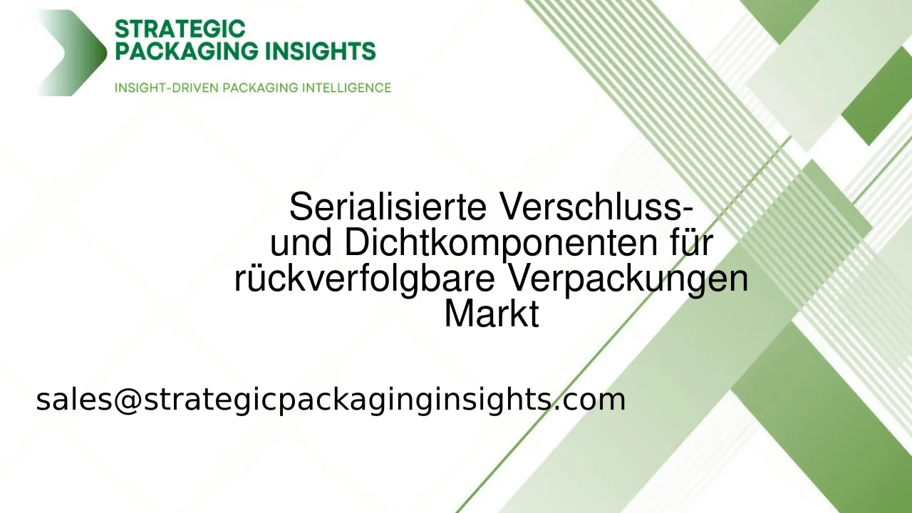 Marktgröße, zukünftiges Wachstum und Prognose 2033 für serialisierte Verschluss- und Dichtkomponenten für rückverfolgbare Verpackungen