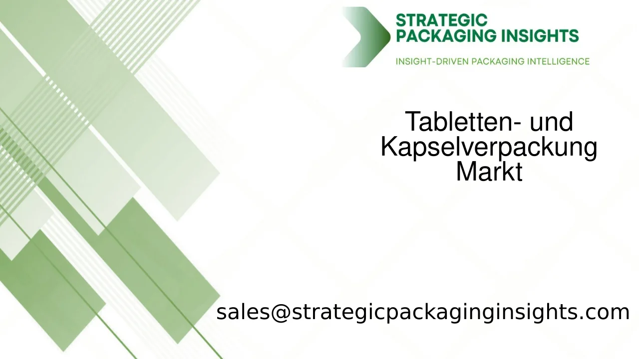 Marktgröße für Tabletten- und Kapselverpackungen, zukünftiges Wachstum und Prognose 2033