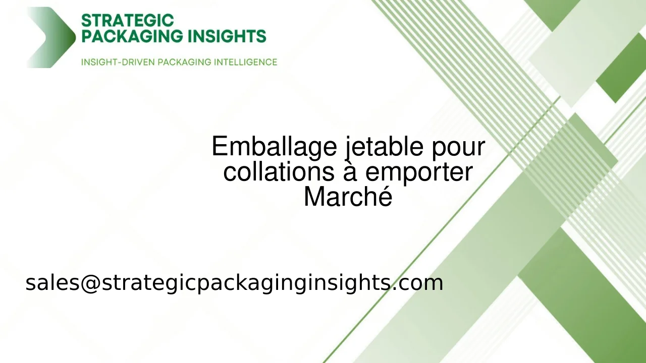 Taille du marché de l'emballage jetable pour collations à emporter, croissance future et prévisions 2033