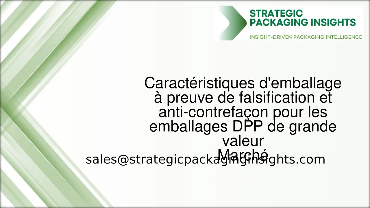 Caractéristiques d'emballage à preuve de falsification et anti-contrefaçon pour les emballages DPP de grande valeur Taille du marché, croissance future et prévisions 2033