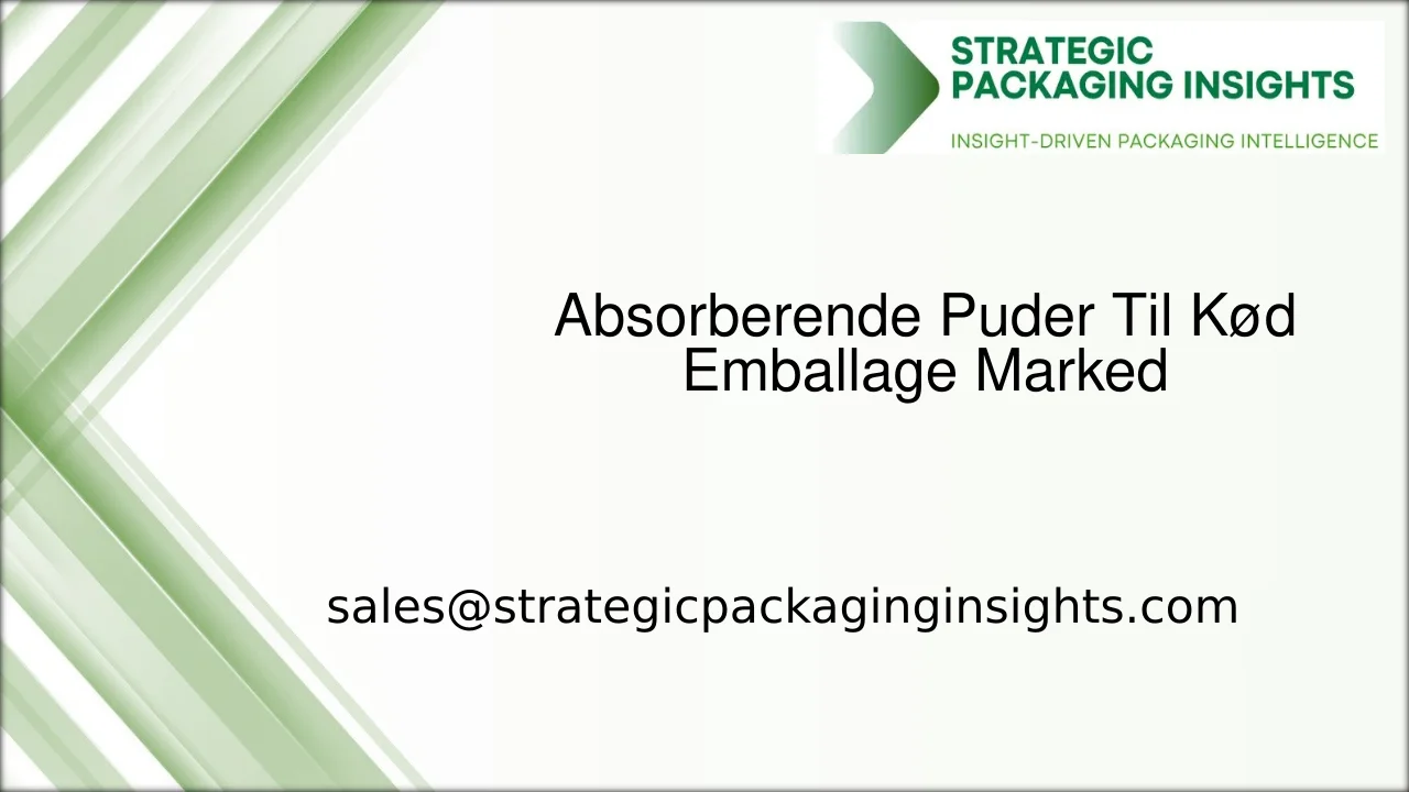 Absorberende Puder Til Kød Emballage Markedsstørrelse, Fremtidig Vækst og Prognose 2033