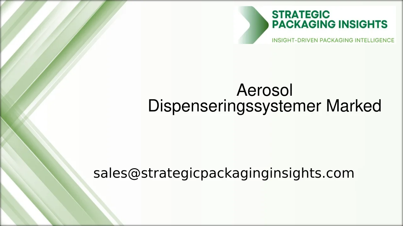 Aerosol Dispenseringssystemer Markedsstørrelse, Fremtidig Vækst og Prognose 2033