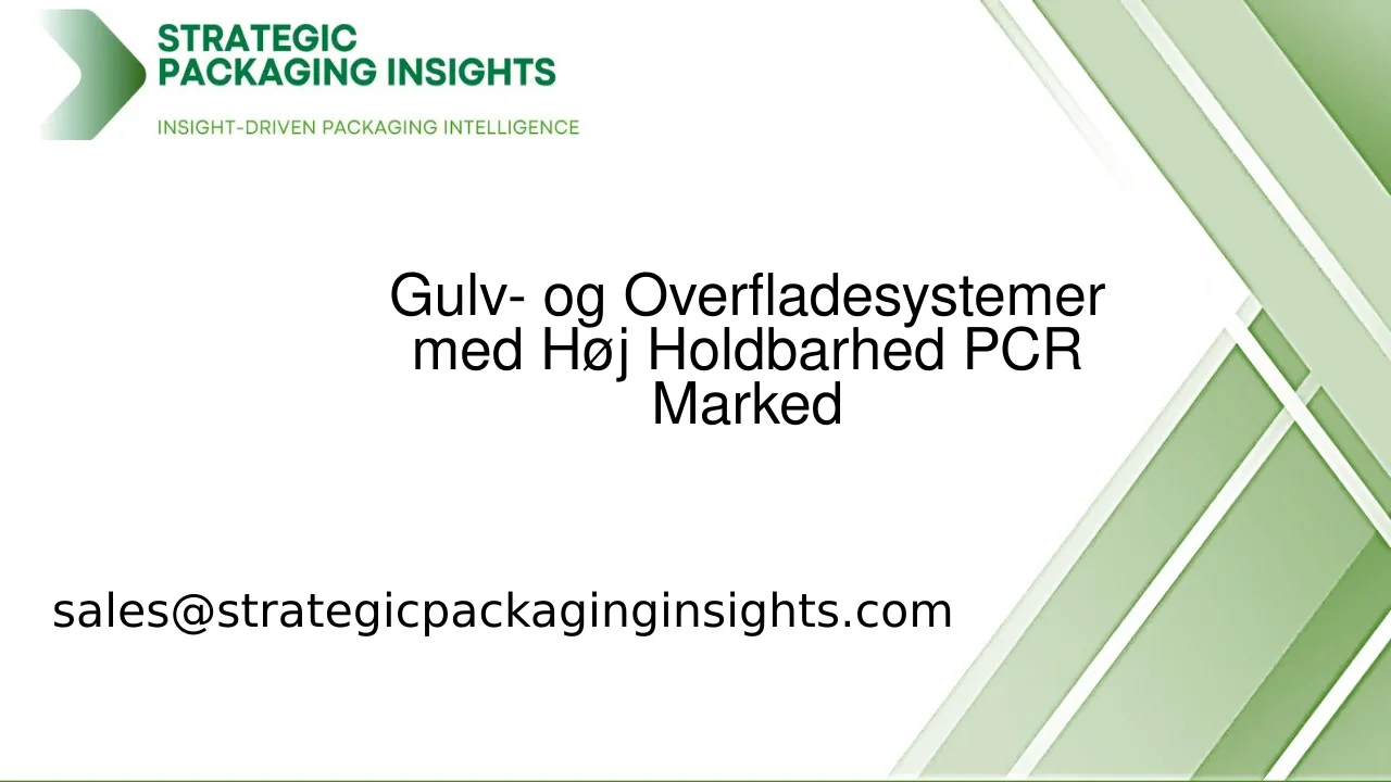 Gulv- og Overfladesystemer med Høj Holdbarhed PCR Markedsstørrelse, Fremtidig Vækst og Prognose 2033