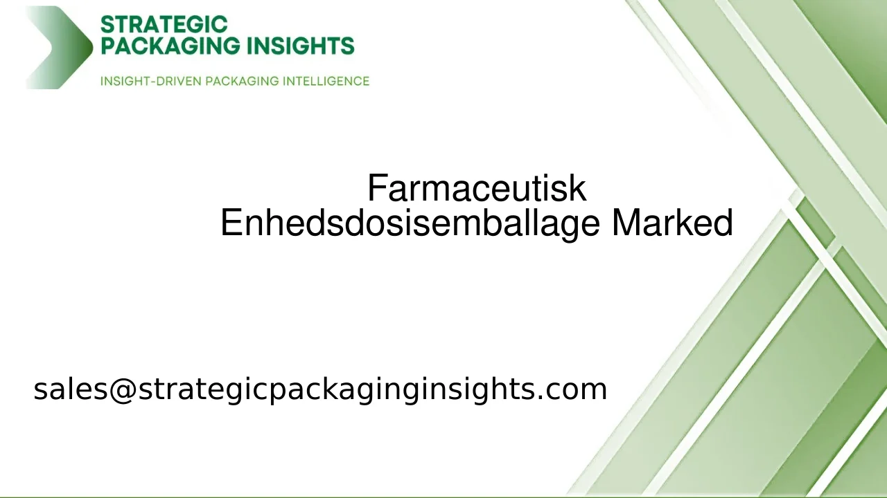 Farmaceutisk Enhedsdosisemballagemarked Størrelse, Fremtidig Vækst og Prognose 2033