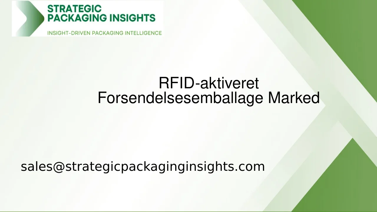 RFID-aktiveret Forsendelsesemballagemarked Størrelse, Fremtidig Vækst og Prognose 2033