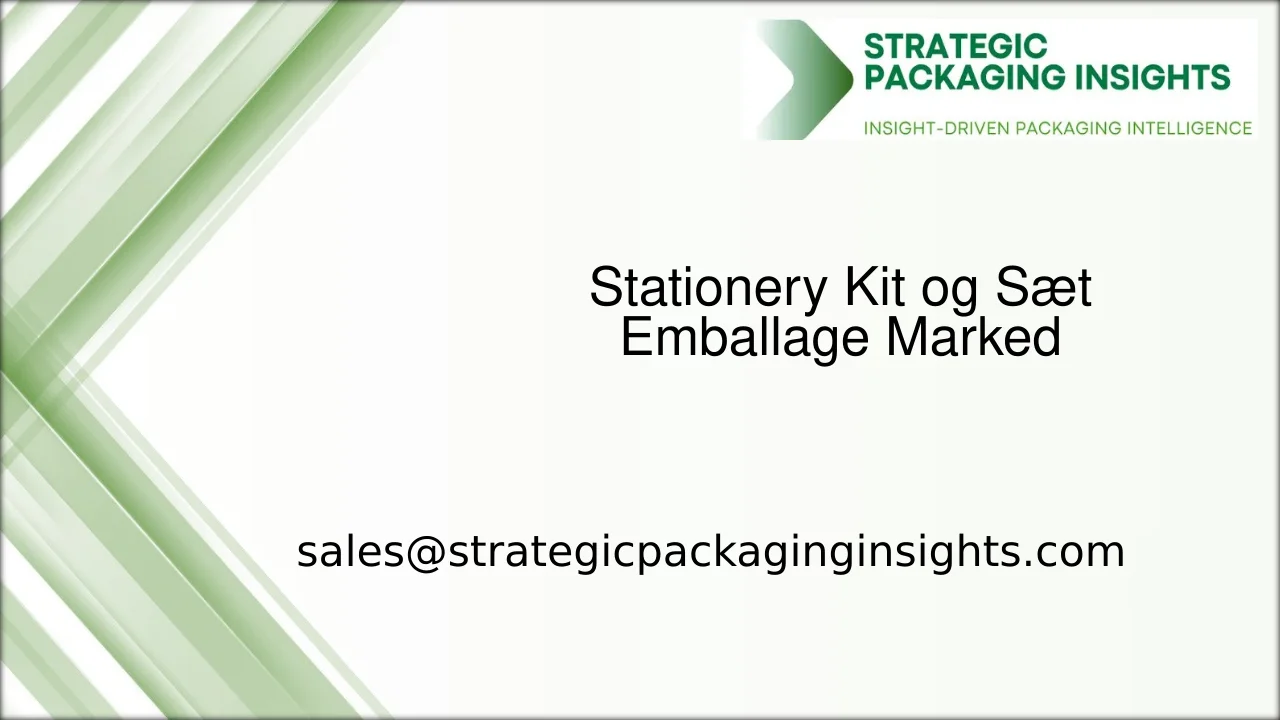 Stationery Kit og Sæt Emballagemarked Størrelse, Fremtidig Vækst og Prognose 2033